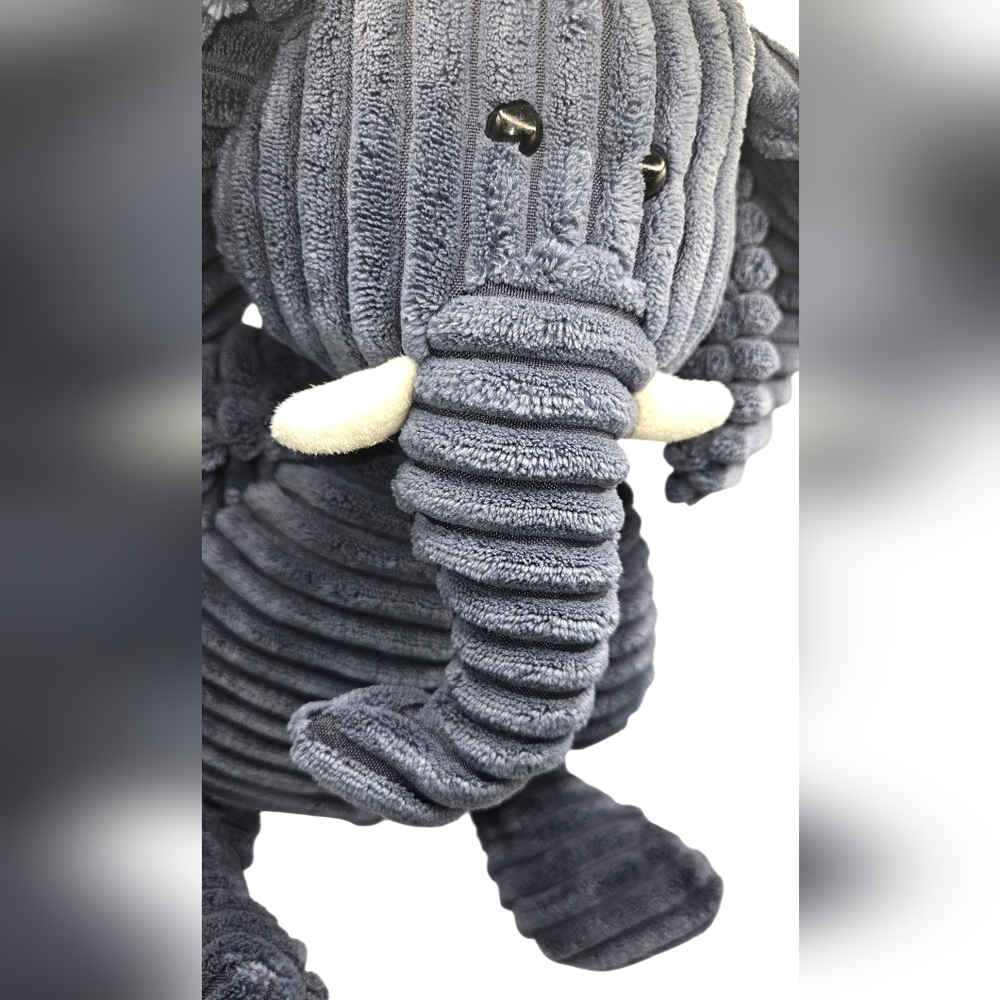 Jellycat London Blue Cordy Roy Elephant White Tusks Textured Soft Plush Toy 17" - Picture 9 of 13